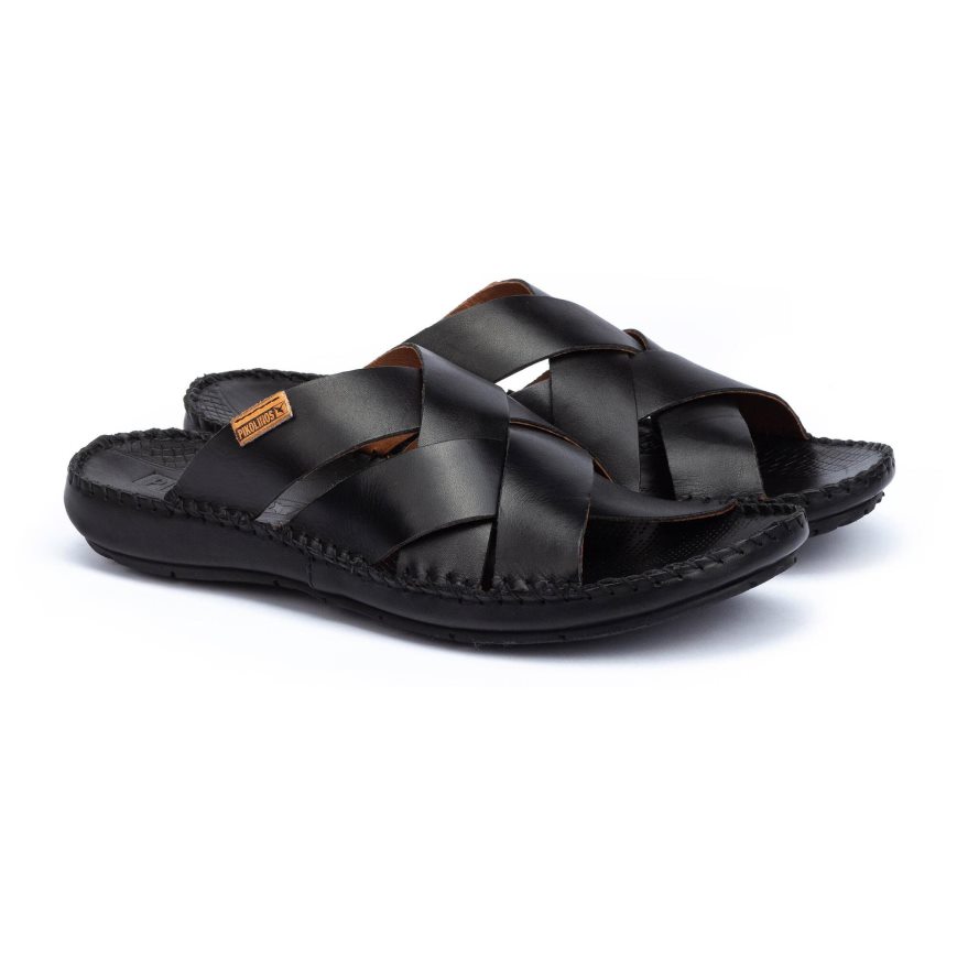 Black Pikolinos TARIFA Men's Sandals | JICZ80142