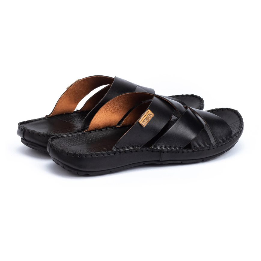 Black Pikolinos TARIFA Men's Sandals | JICZ80142