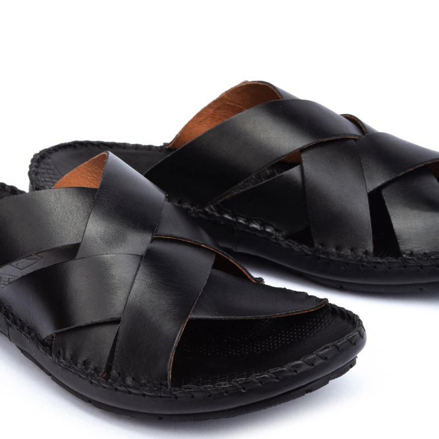 Black Pikolinos TARIFA Men's Sandals | JICZ80142