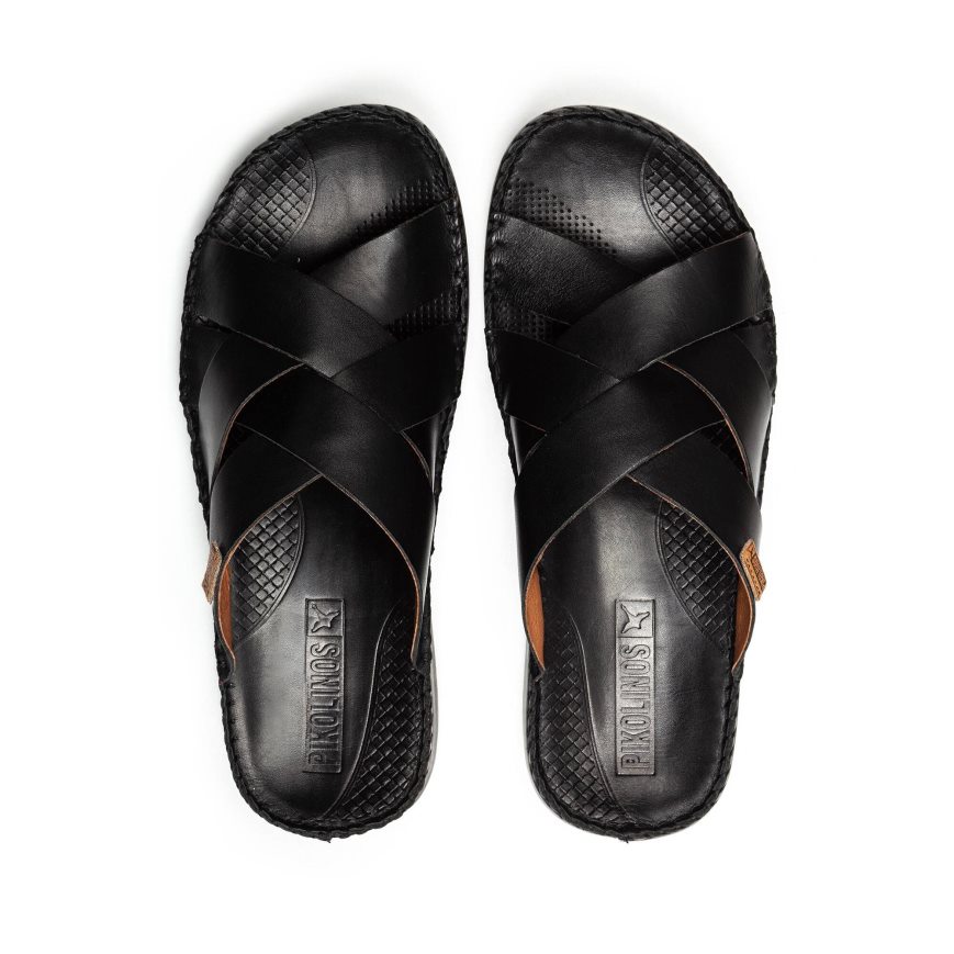 Black Pikolinos TARIFA Men's Sandals | JICZ80142