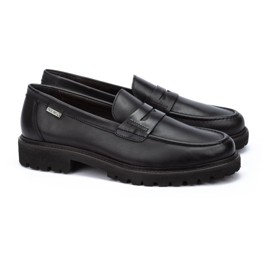 Black Pikolinos TOLEDO Men's Moccasins | RWOT79T20