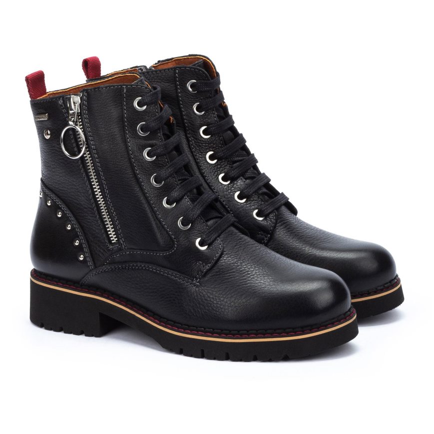 Black Pikolinos VICAR Women's Ankle Boots | YVMU47830