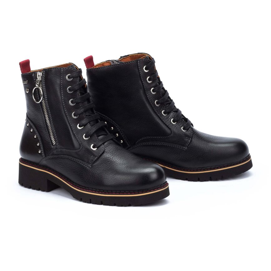 Black Pikolinos VICAR Women's Ankle Boots | YVMU47830