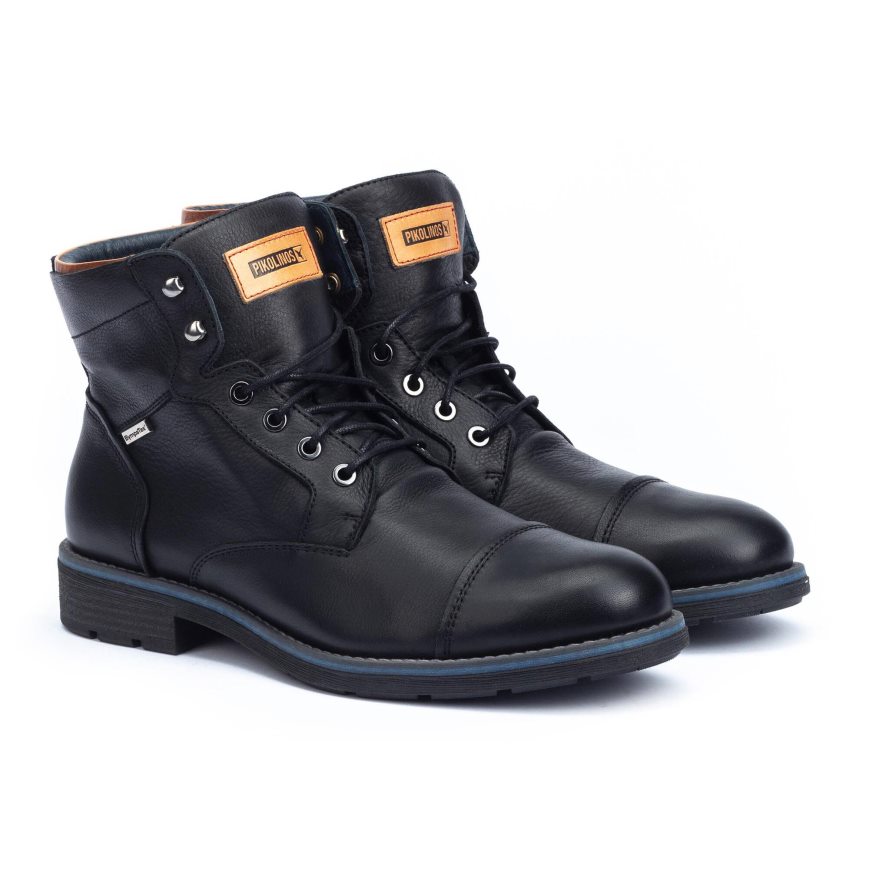 Black Pikolinos YORK Men's Ankle Boots | QWZO90213