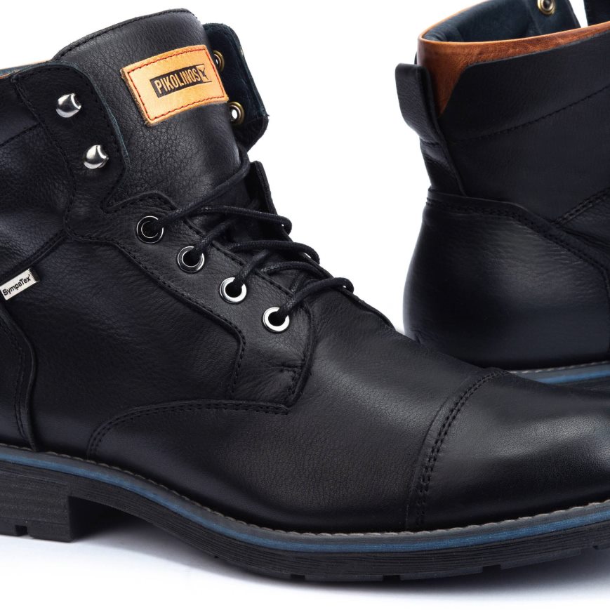 Black Pikolinos YORK Men's Ankle Boots | QWZO90213