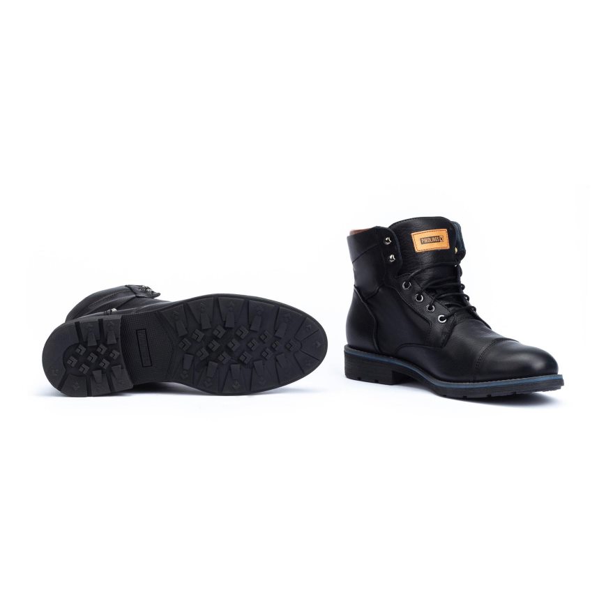 Black Pikolinos YORK Men's Ankle Boots | QWZO90213