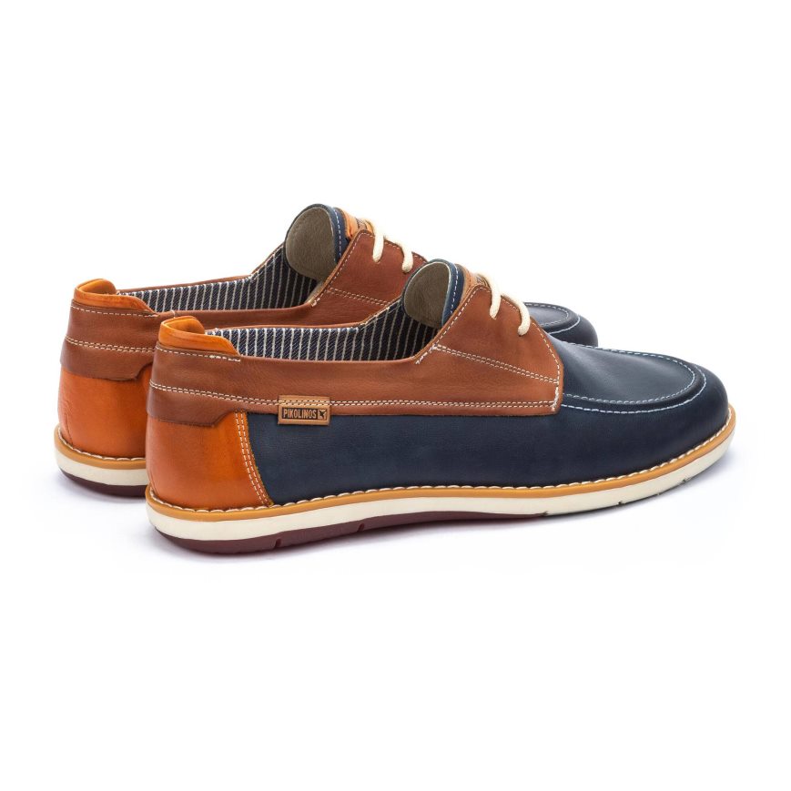 Blue / Brown Pikolinos JUCAR Men's Boat Shoes | VZDY1386T