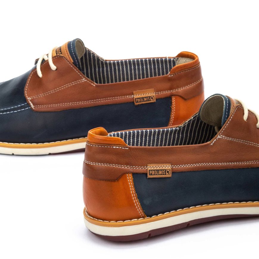 Blue / Brown Pikolinos JUCAR Men's Boat Shoes | VZDY1386T