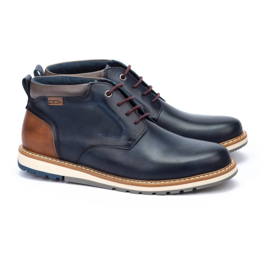 Blue Pikolinos BERNA Men's Ankle Boots | IYJC21670