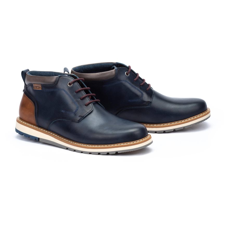 Blue Pikolinos BERNA Men's Ankle Boots | IYJC21670