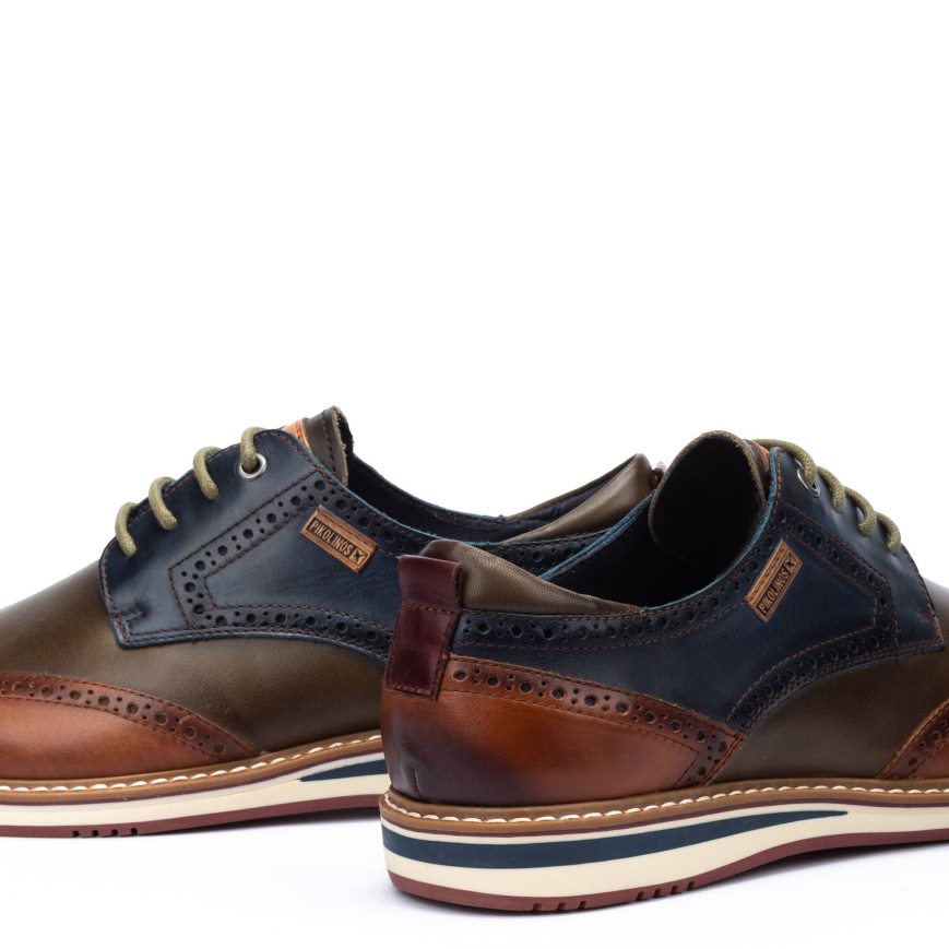 Brown / Blue Pikolinos AVILA Men's Lace Up Shoes | HCMI01842