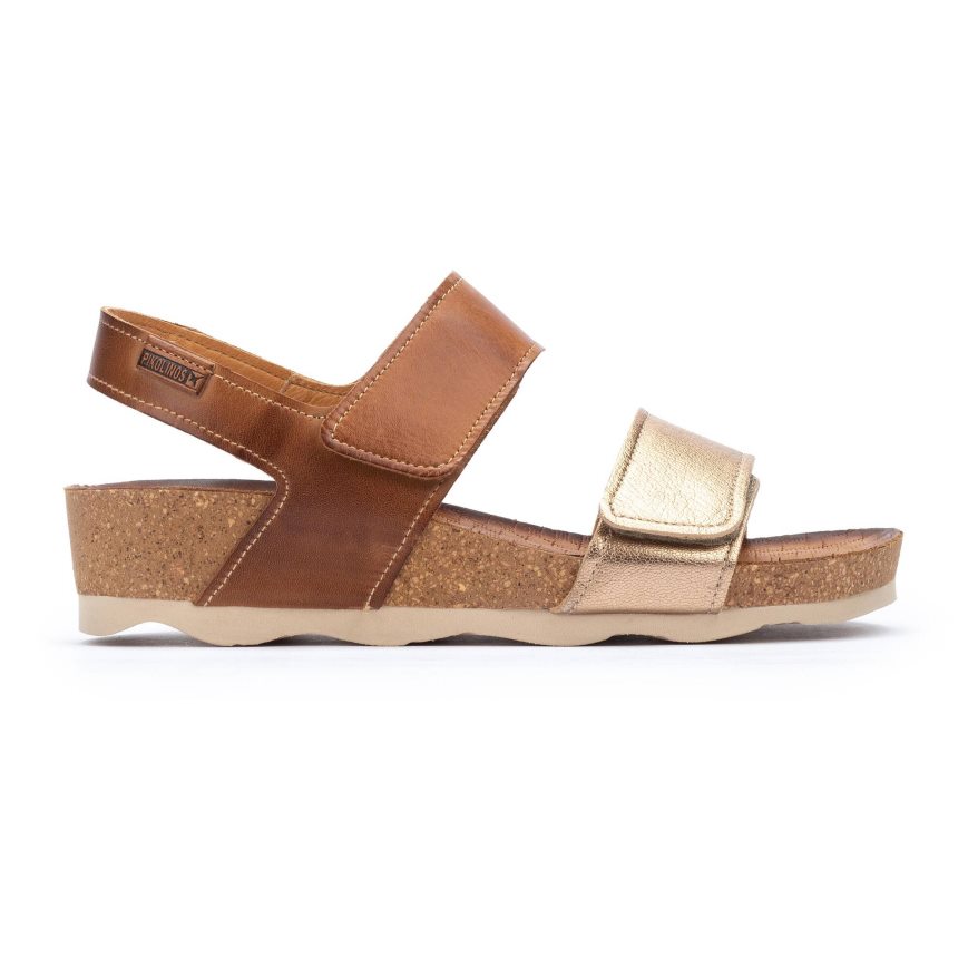 Brown / Gold Pikolinos MAHON Women\'s Sandals | HBVRT2896