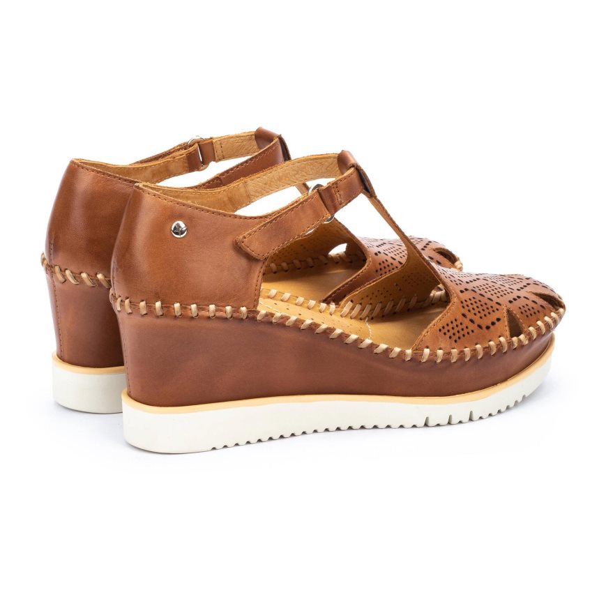 Brown Pikolinos AGUADULCE Women's Wedge Sandals | 1BLS19630