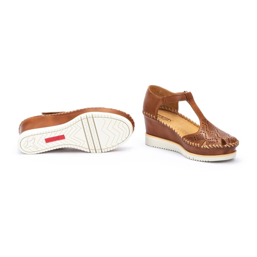 Brown Pikolinos AGUADULCE Women's Wedge Sandals | 1BLS19630