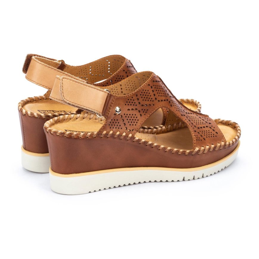 Brown Pikolinos AGUADULCE Women's Wedge Sandals | WZJP91678