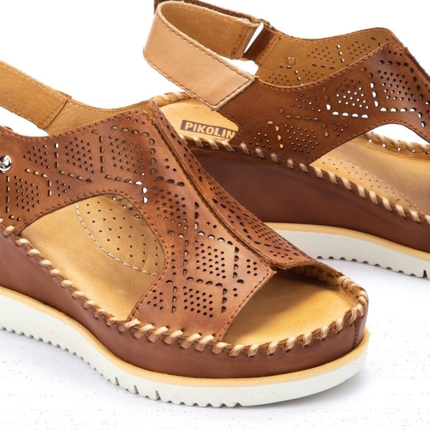 Brown Pikolinos AGUADULCE Women's Wedge Sandals | WZJP91678