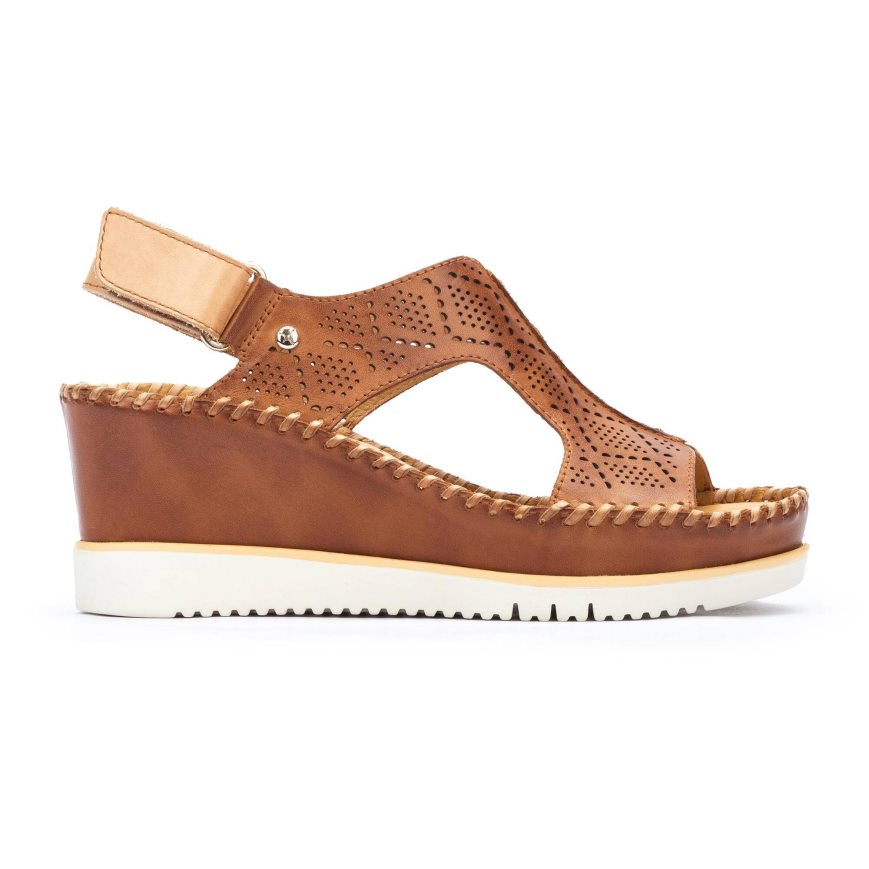 Brown Pikolinos AGUADULCE Women\'s Wedge Sandals | WZJP91678