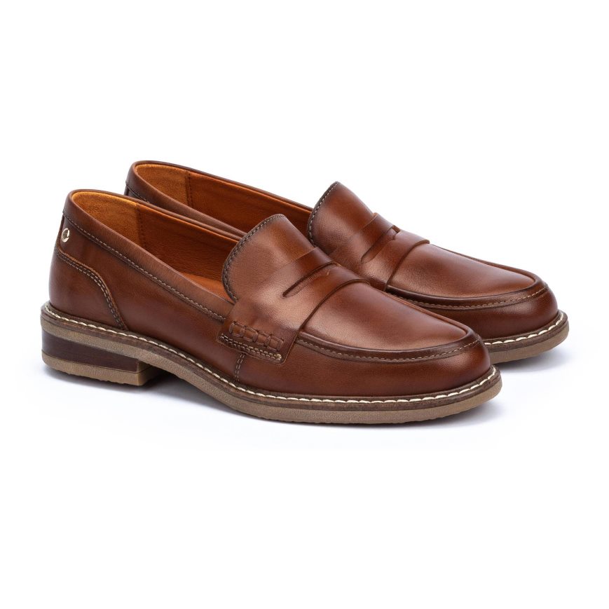 Brown Pikolinos ALDAYA Women's Loafers | LBDA06279