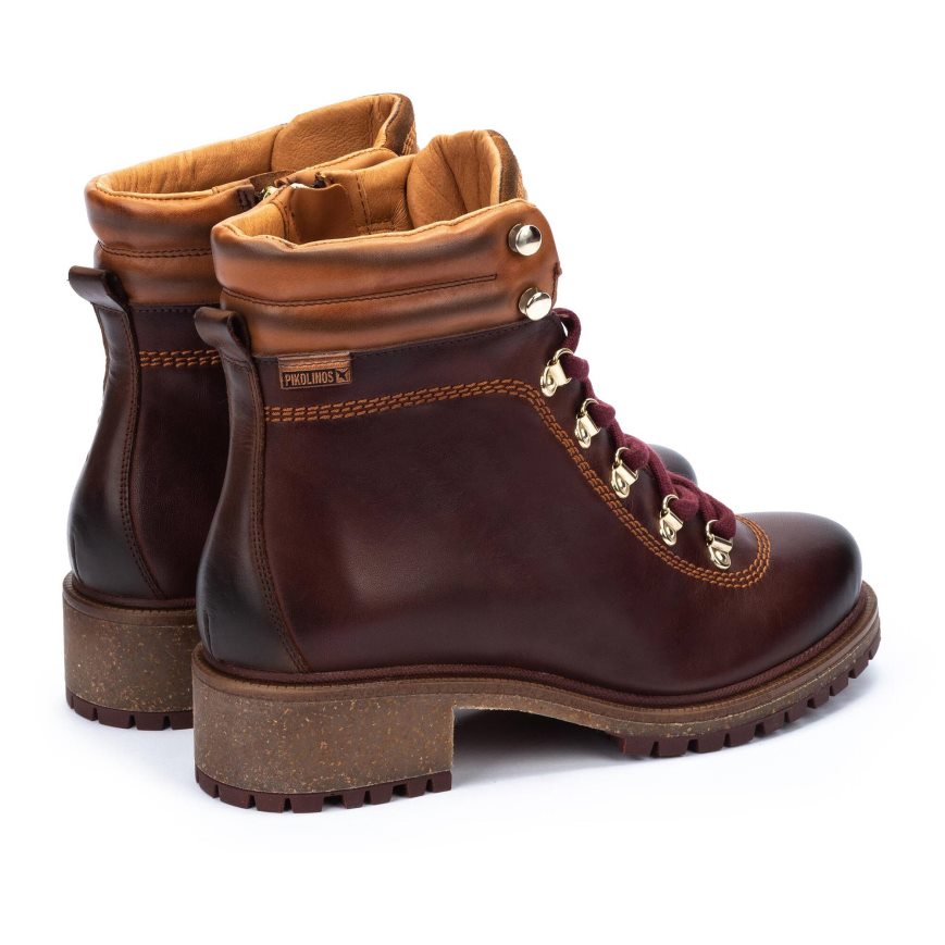 Brown Pikolinos ASPE Women's Ankle Boots | ADBC32697