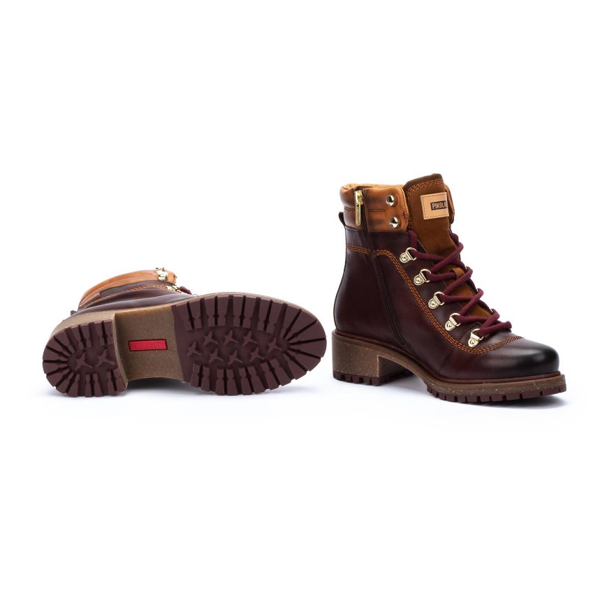 Brown Pikolinos ASPE Women's Ankle Boots | ADBC32697