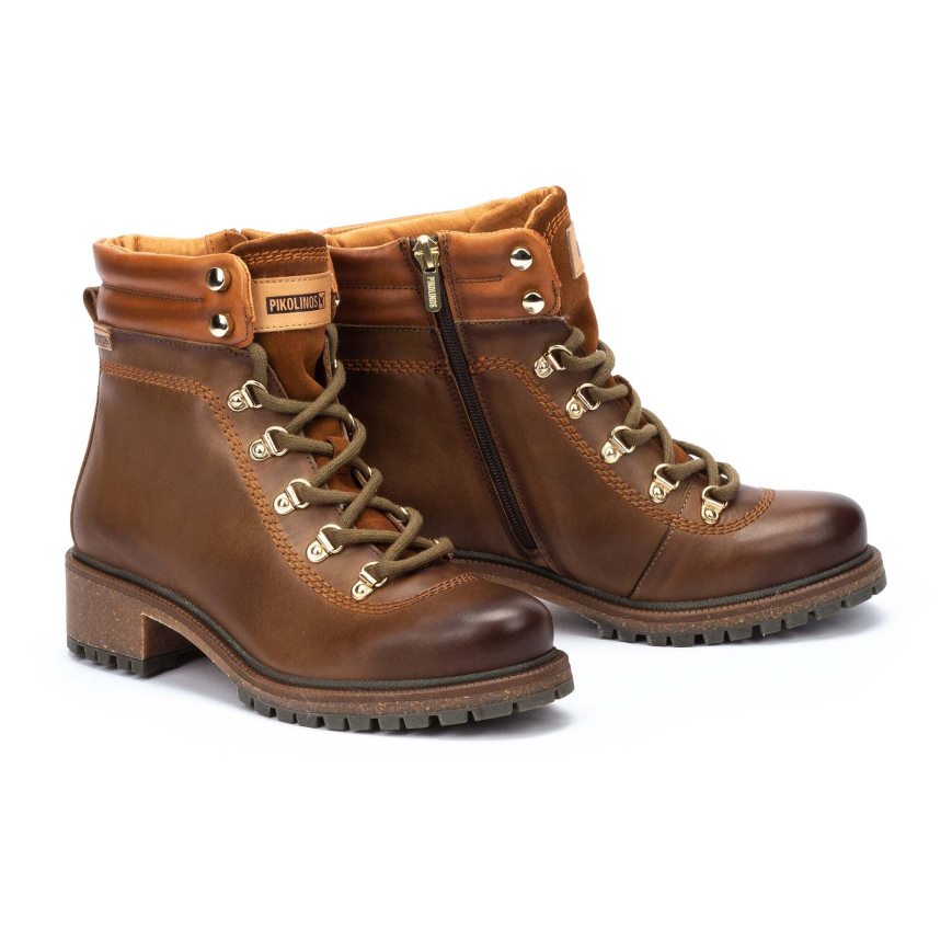 Brown Pikolinos ASPE Women's Ankle Boots | ZUMH493T6