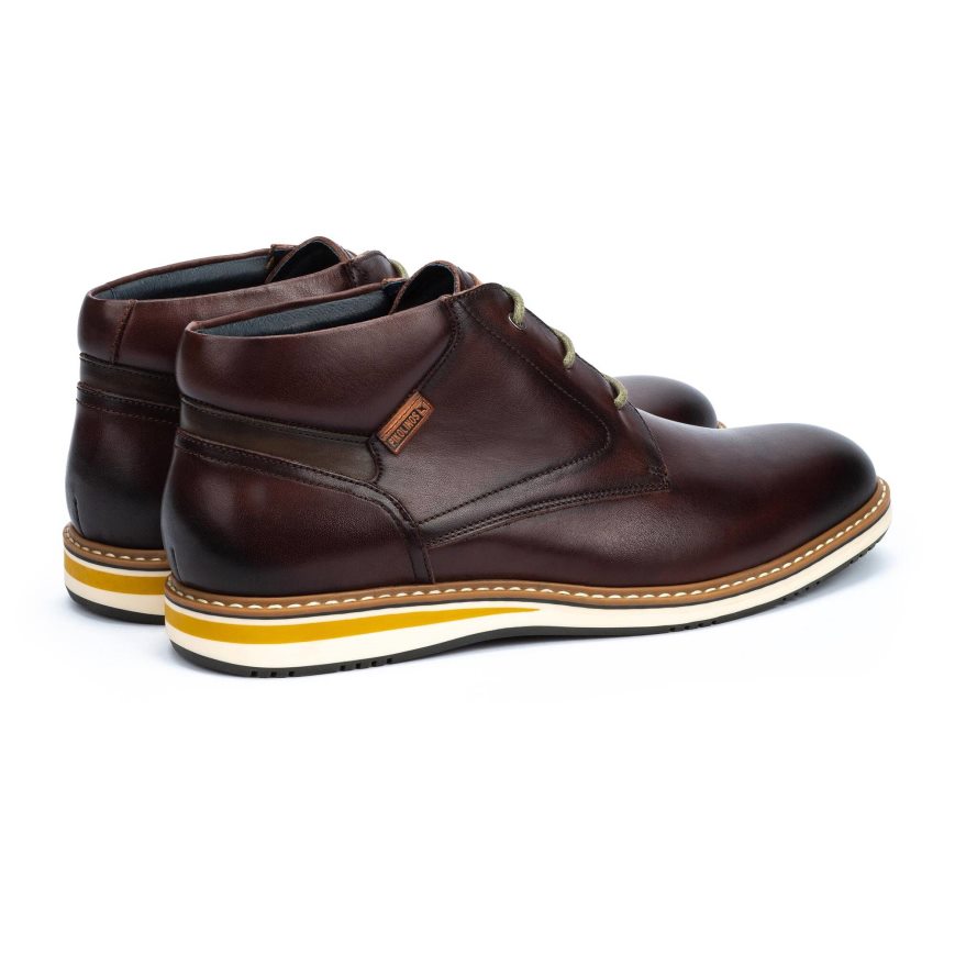 Brown Pikolinos AVILA Men's Ankle Boots | NZRPT7306