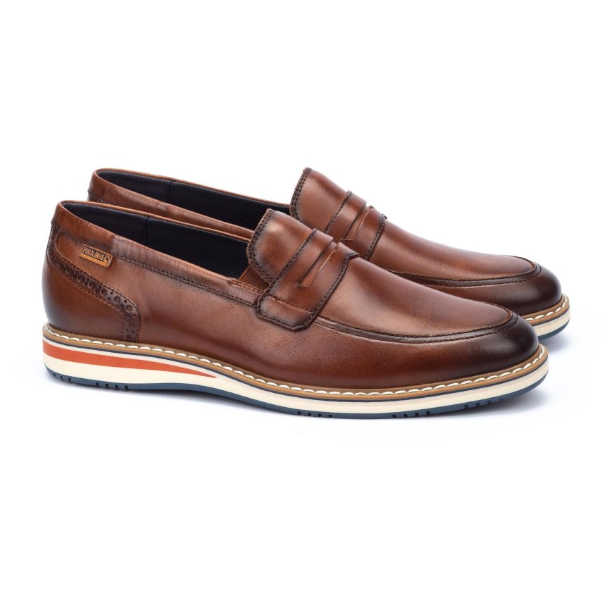 Brown Pikolinos AVILA Men's Moccasins | IDBA96743