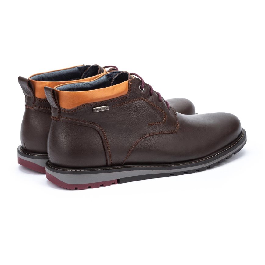 Brown Pikolinos BERNA Men's Ankle Boots | FZAO78023