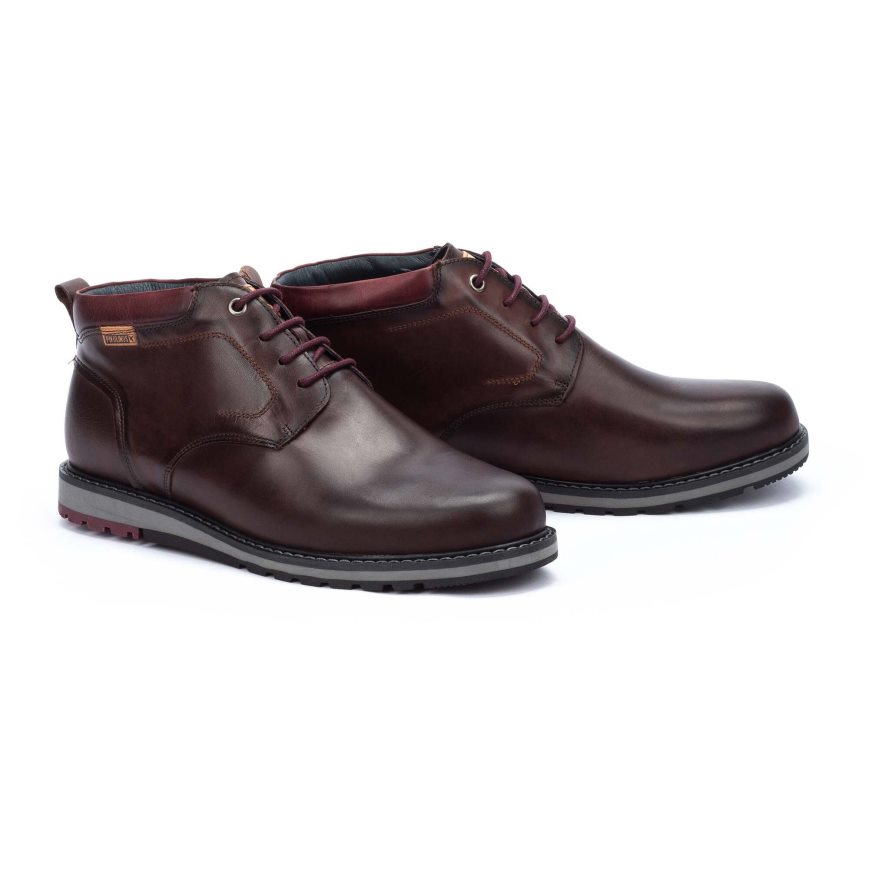 Brown Pikolinos BERNA Men's Ankle Boots | PYBD10279