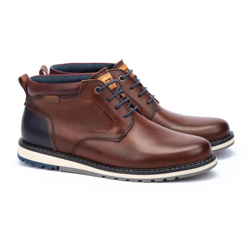 Brown Pikolinos BERNA Men's Ankle Boots | VWHI17934