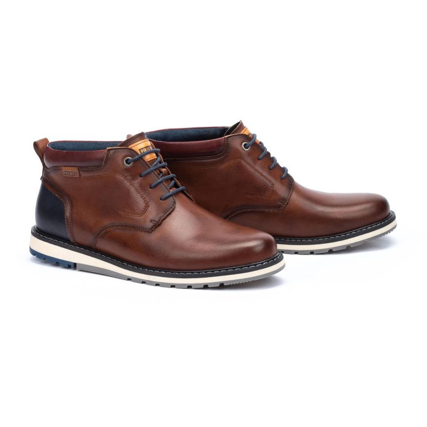 Brown Pikolinos BERNA Men's Ankle Boots | VWHI17934