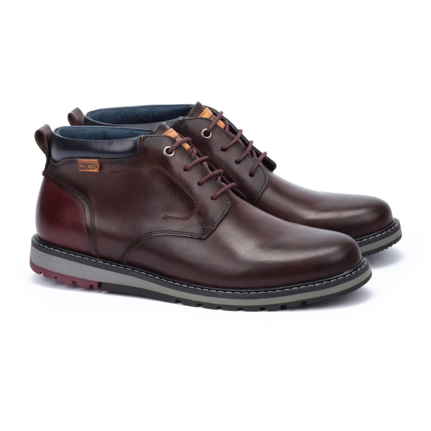 Brown Pikolinos BERNA Men's Ankle Boots | YZGX30782