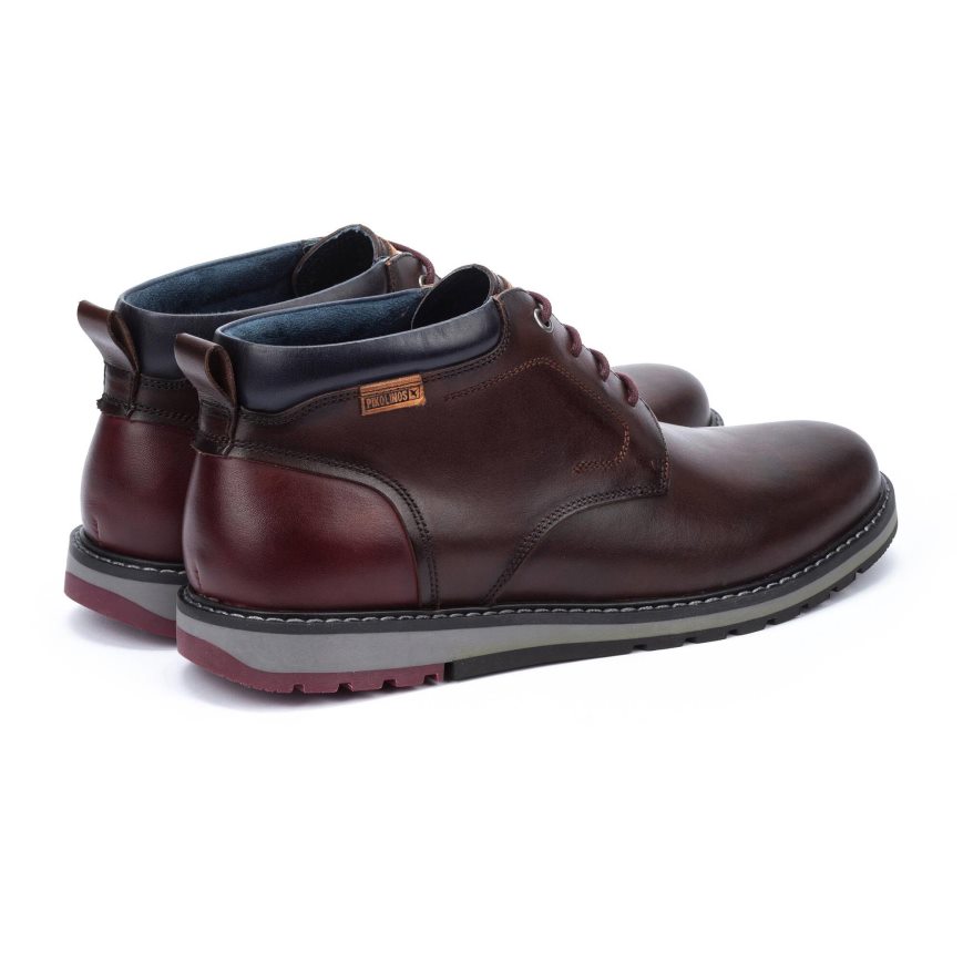 Brown Pikolinos BERNA Men's Ankle Boots | YZGX30782