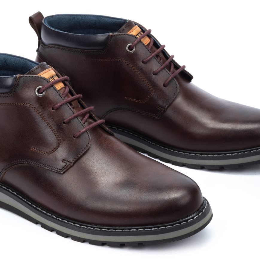 Brown Pikolinos BERNA Men's Ankle Boots | YZGX30782