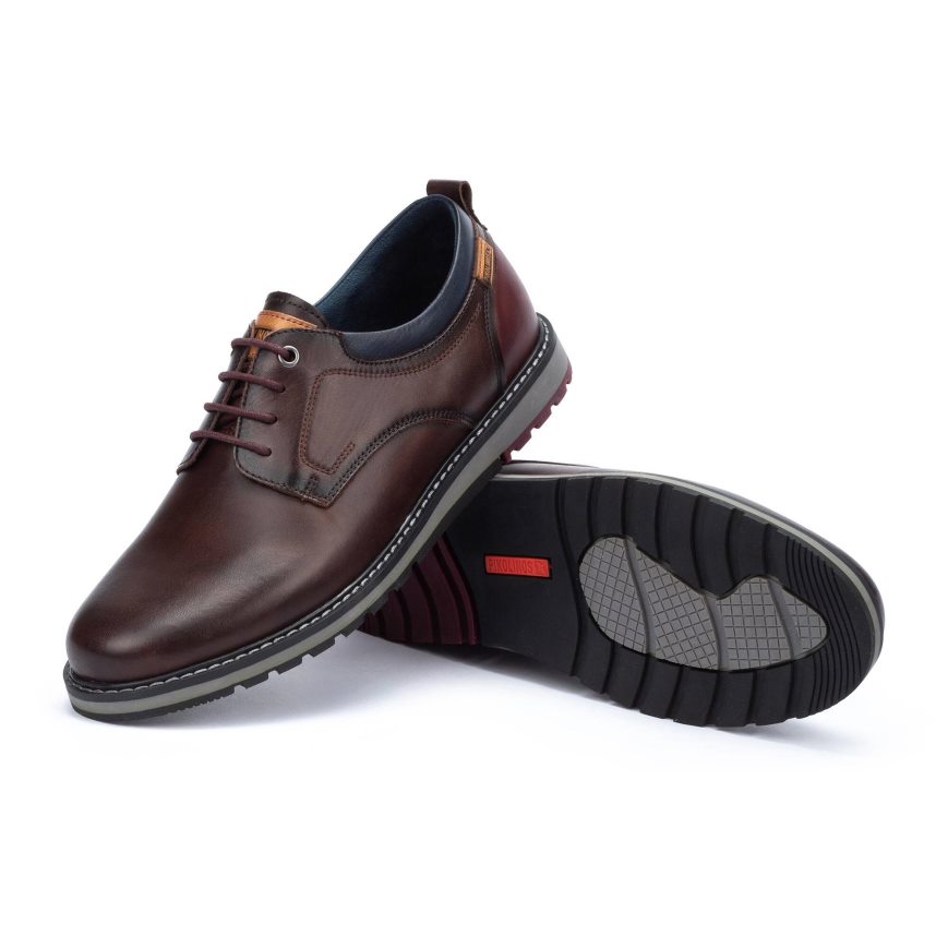 Brown Pikolinos BERNA Men's Lace Up Shoes | AJWM609T4