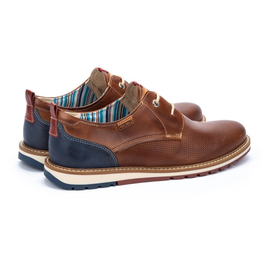 Brown Pikolinos BERNA Men's Lace Up Shoes | J1DT48T01