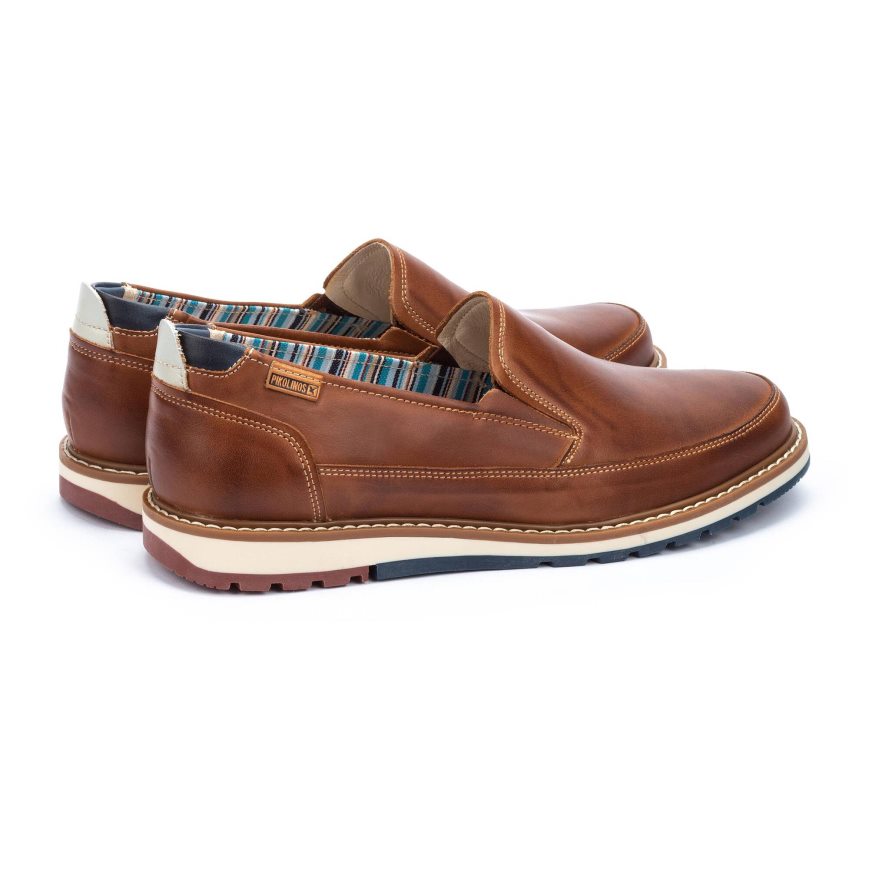 Brown Pikolinos BERNA Men's Moccasins | PDXY4987T