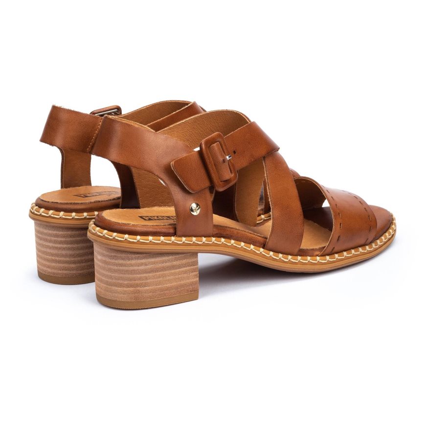 Brown Pikolinos BLANES Women's Heels Sandals | YLBP6483T