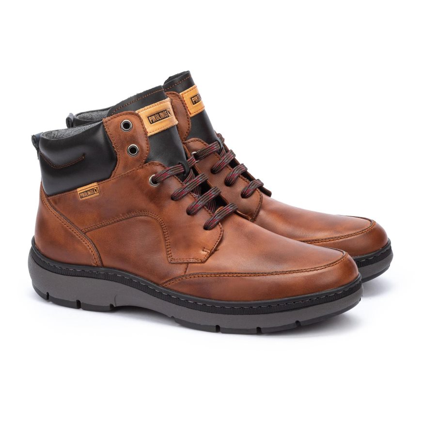 Brown Pikolinos CACERES Men's Ankle Boots | WIQE2T301