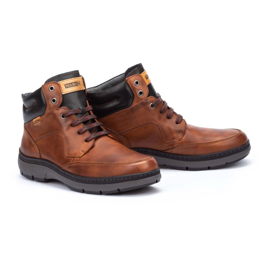 Brown Pikolinos CACERES Men's Ankle Boots | WIQE2T301