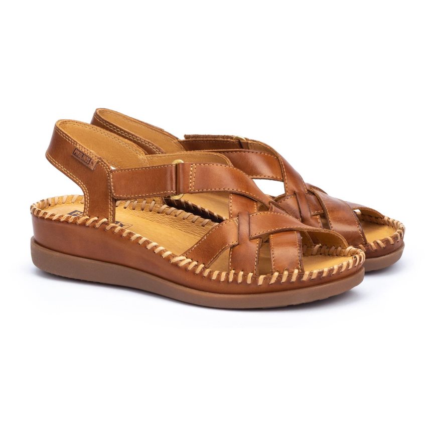 Brown Pikolinos CADAQUES Women's Sandals | TJCP73T12