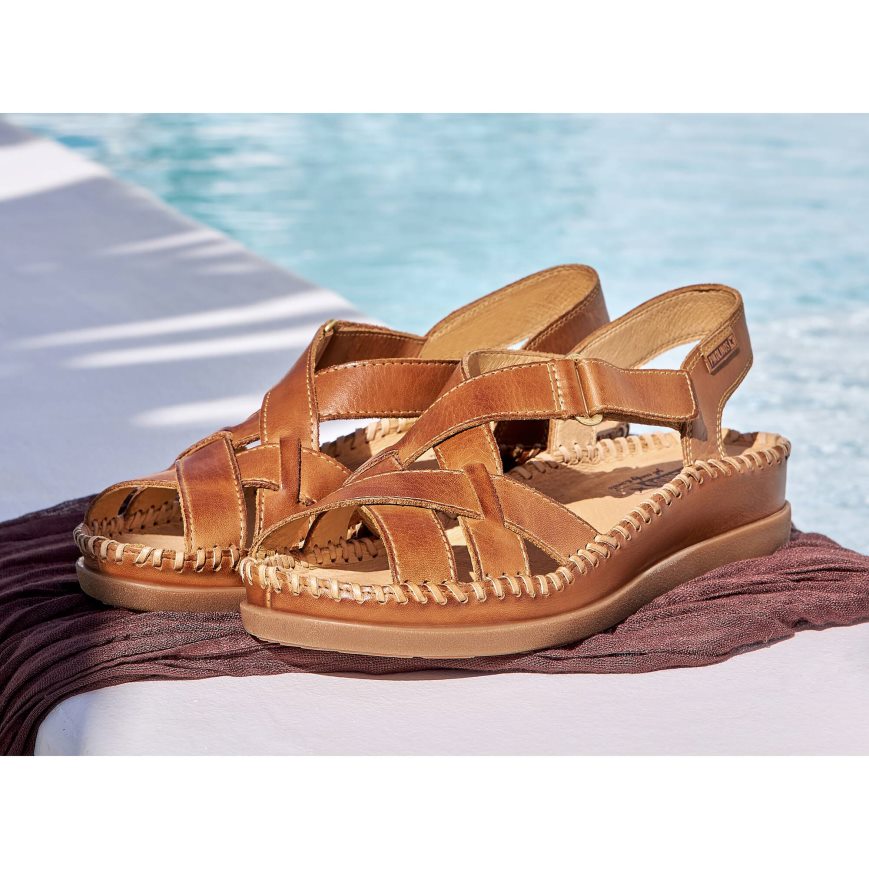 Brown Pikolinos CADAQUES Women's Sandals | TJCP73T12