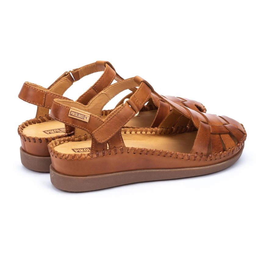 Brown Pikolinos CADAQUES Women's Wedge Sandals | QCML26079