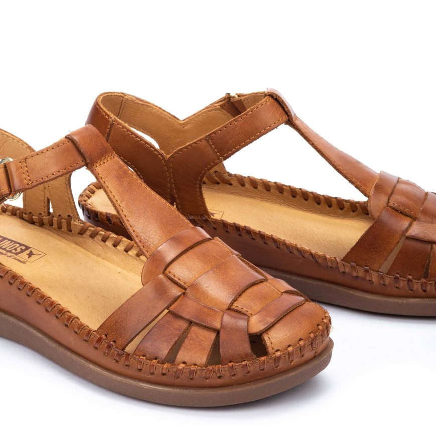 Brown Pikolinos CADAQUES Women's Wedge Sandals | QCML26079