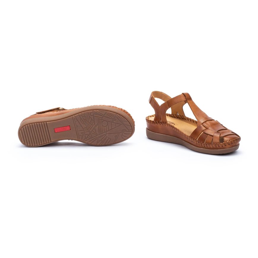 Brown Pikolinos CADAQUES Women's Wedge Sandals | QCML26079