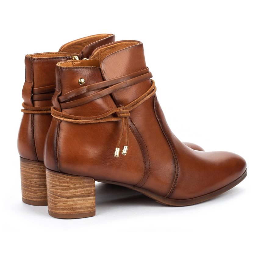 Brown Pikolinos CALAFAT Women's Ankle Boots | HVUE8T473