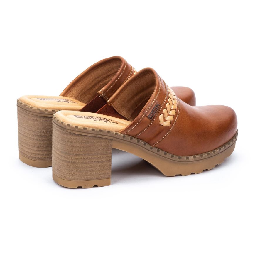 Brown Pikolinos CANARIAS Women's Clogs | HJOG83941