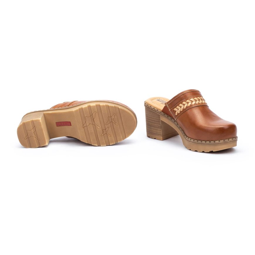 Brown Pikolinos CANARIAS Women's Clogs | HJOG83941