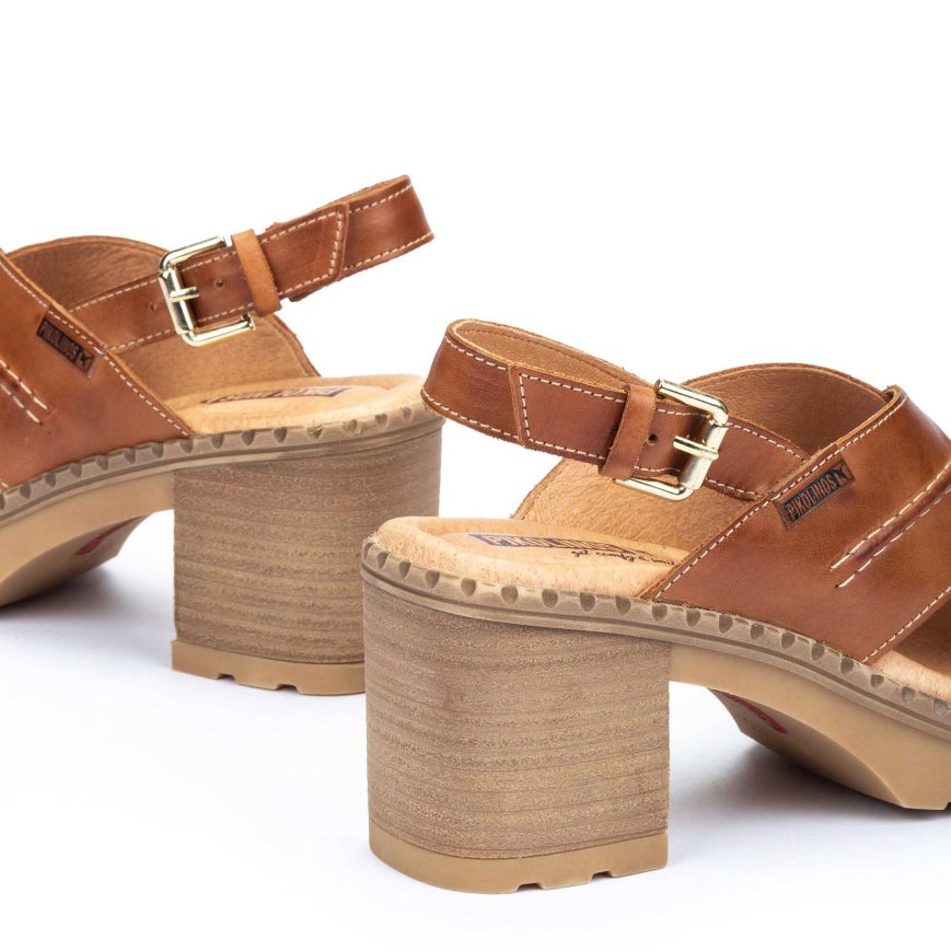 Brown Pikolinos CANARIAS Women's Heels Sandals | PTRS807T2