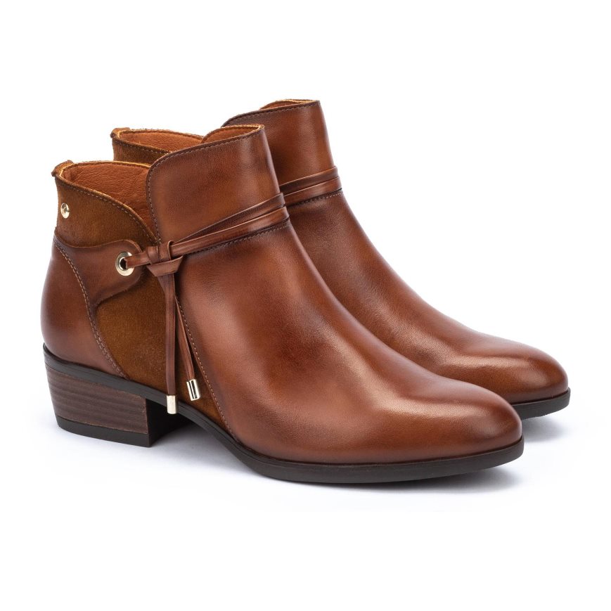 Brown Pikolinos DAROCA Women's Ankle Boots | RJYA70612